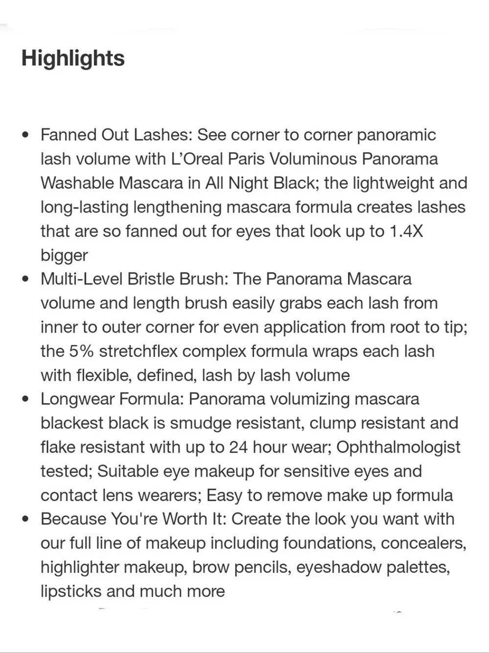 💚2/$20 Loreal Paris Panorama Mascara All Night Black